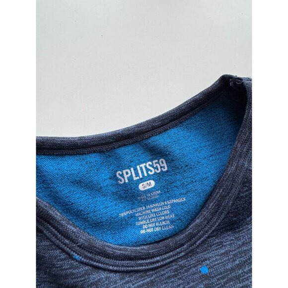 SPLITS59 Coco Navy Blue Polka Dot Seamless Jersey Cropped T-Shirt Top, Size S/M - Picture 14 of 15